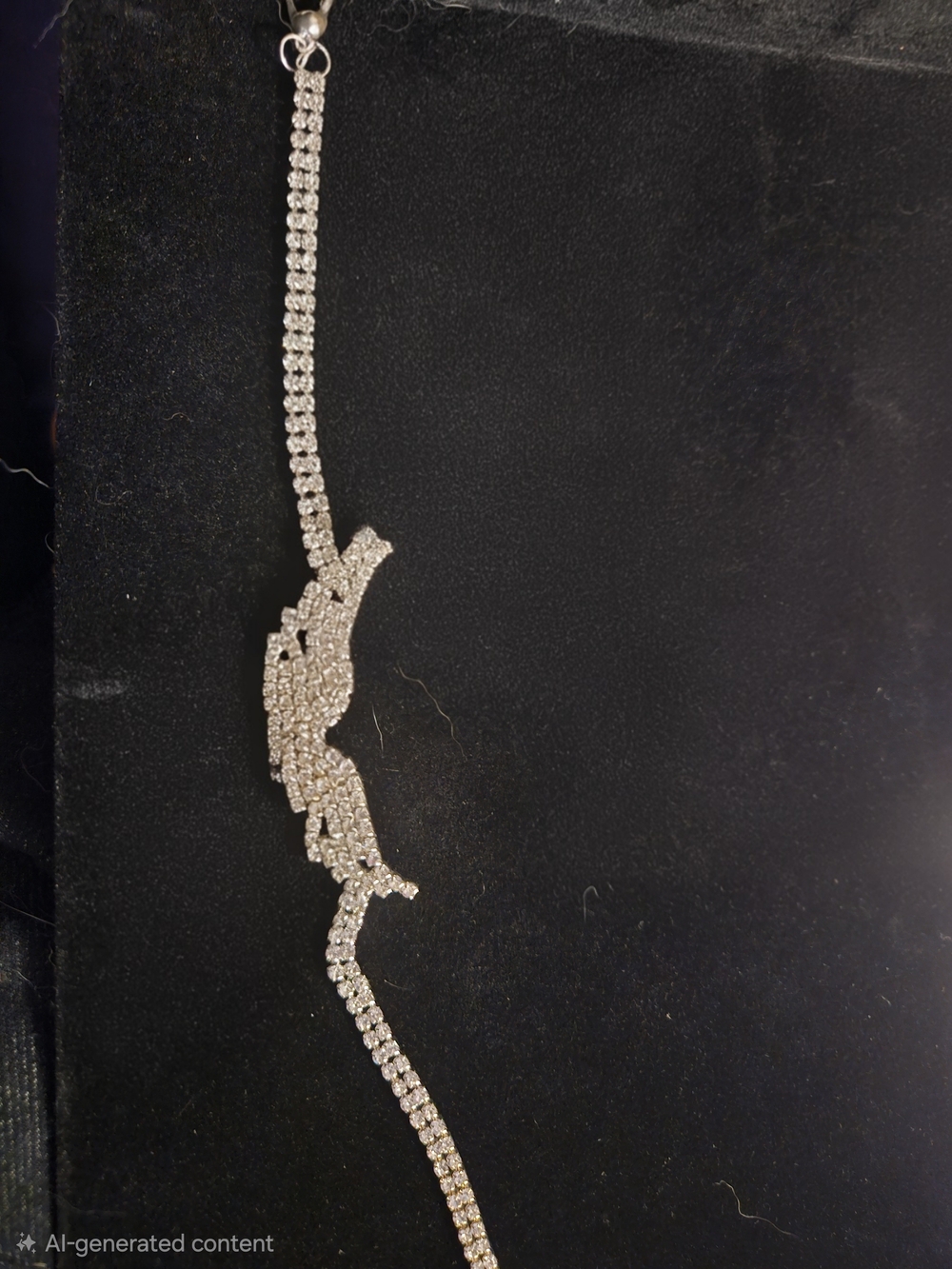 Rhinestone Crystal Drop Bracelet Silver Tone